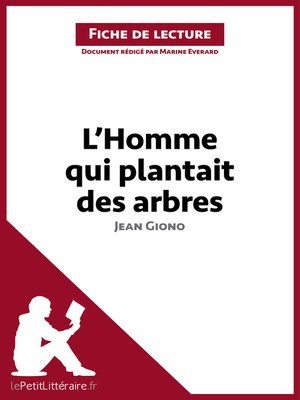 cover image of L'Homme qui plantait des arbres de Jean Giono (Fiche de lecture)